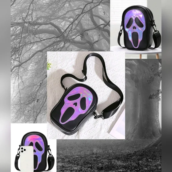 New purple ghost face purse - Picture 1 of 1